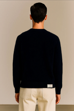 Navy Cashmere Knit Sweater