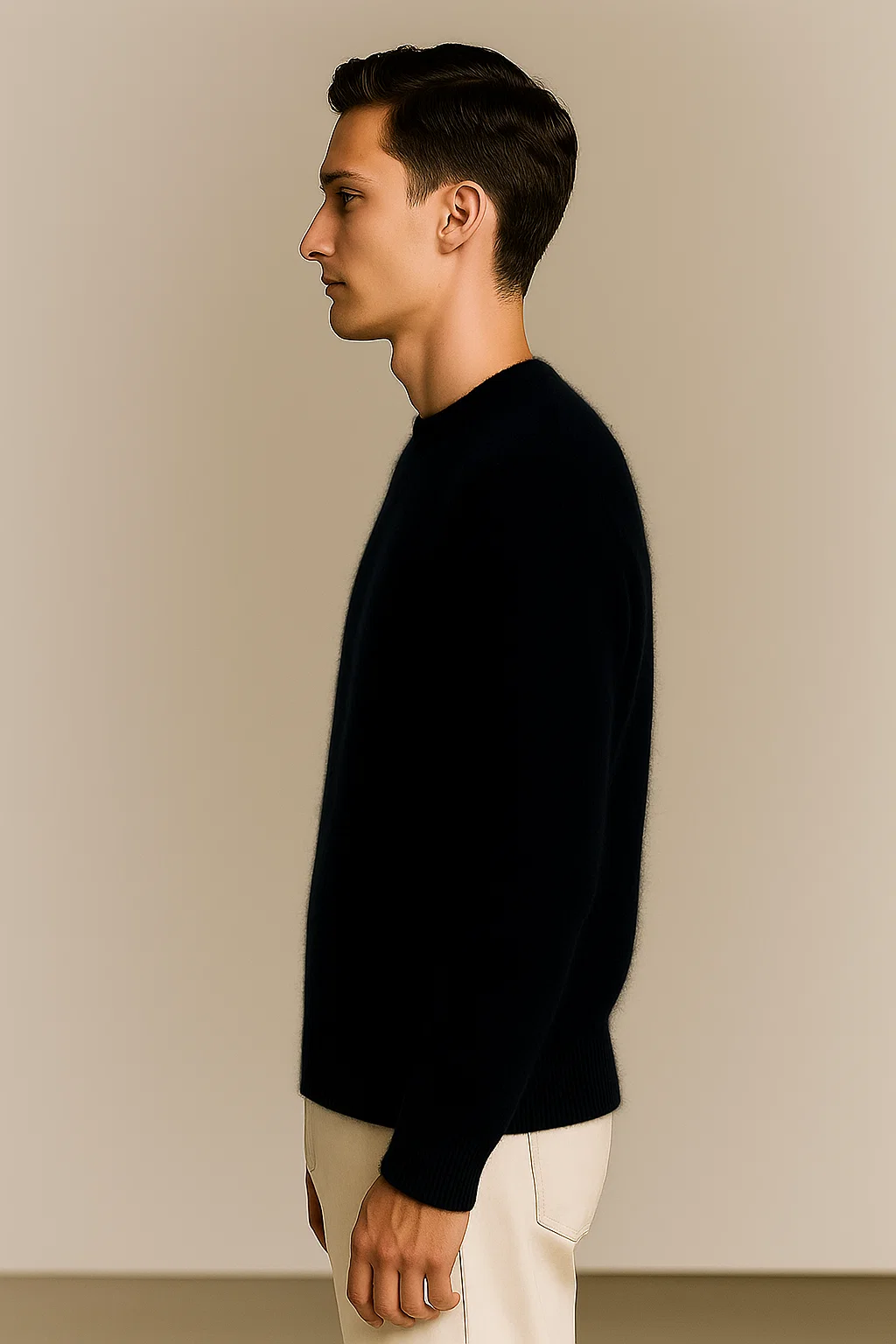 Navy Cashmere Knit Sweater